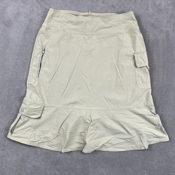 Royal Robbins Size 4 Tan Cargo Hiking Skort Gorpcore Ruffle Hem Utility Skirt — photo 2